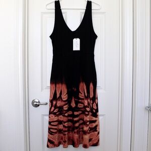 Handmade tie dye ribbed knit tank dress with pockets by Hue Revival